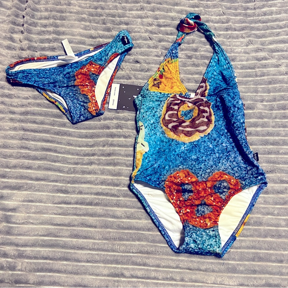 TEREZ NWT toddler BUNDLE donut swimsuit Size 2 & 6